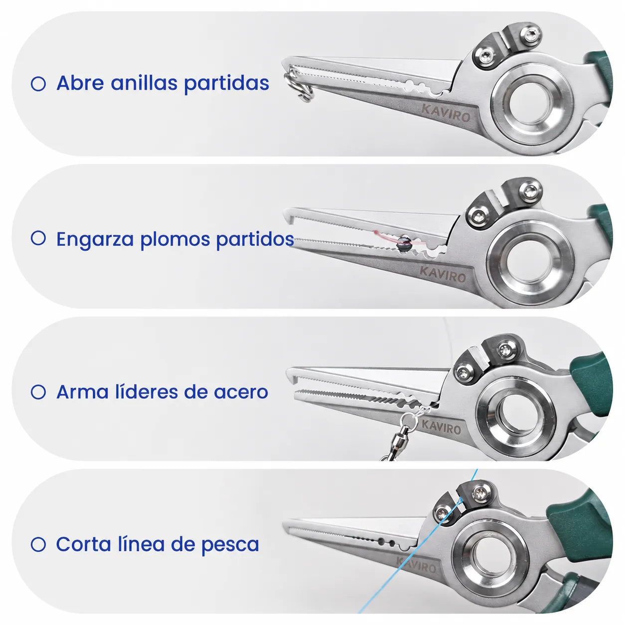 KAVIRO® Alicates de pesca de 7.5" de alta resistencia y resistentes a la corrosión – 100% resistentes al agua salada